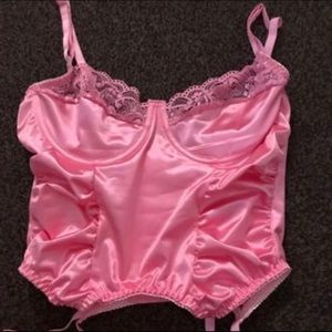 pink lace corset top